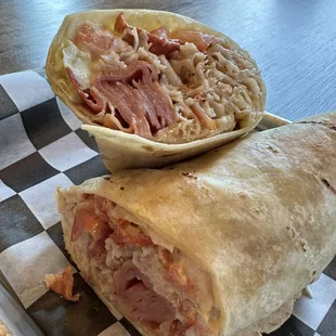 Italian sub, add turkey, made as a wrap