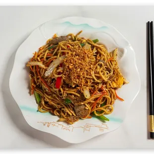 beef fried noodle 牛肉炒面