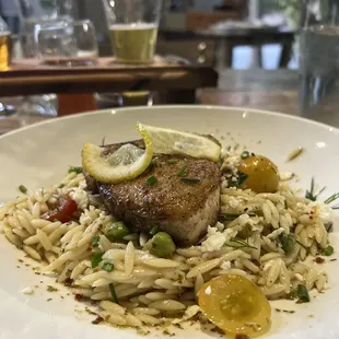 Mahi Mahi with orzo