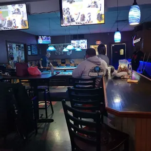 Very large pool table area.