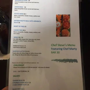 New Menu Side 1