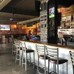 bars and chairs in a restaurant