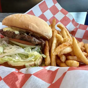 1/3 lb burger with seasoned fries