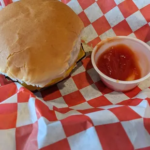 Jr burger. Overcooked. The edges of the patty were crispy and burnt.