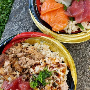 two bowls of food