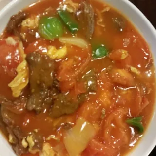 R18. Tomato, Beef & Egg with Rice