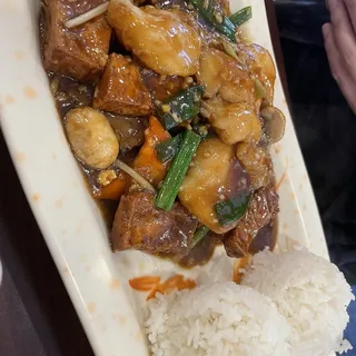 R4. Fried Tofu & Fish Fillets with Rice