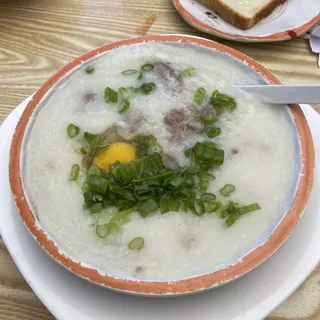 P4. Raw Egg & Minced Beef Porridge
