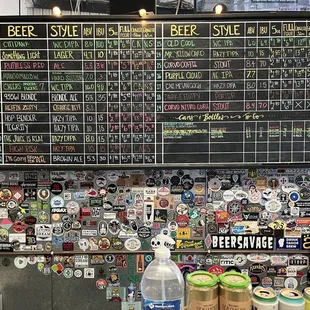 beer prices on a blackboard
