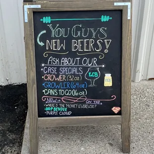 a chalk board with a message