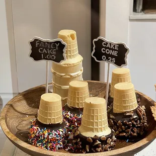 a variety of ice cream cones