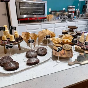 a variety of desserts