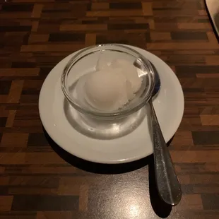 Intermezzo coconut sorbet - palate cleansing