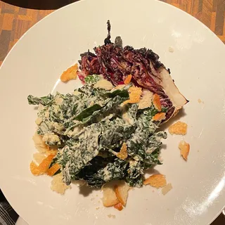 charred radicchio   dino kale caesar