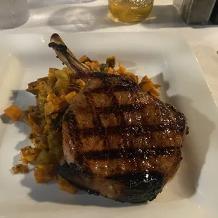 Pork chop. Dry. Dry. Dry.