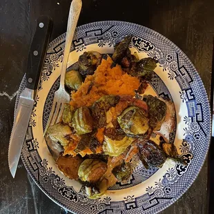 Duck, vanilla yam and Brussels