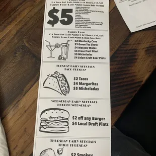 the menu