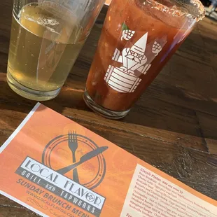 Spicy Bloody Mary, Hopping Gnome HBIC &amp; brunch menu.