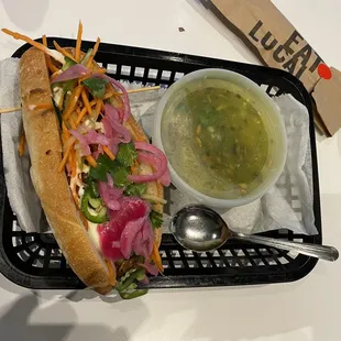 Banh Mi and Chicken pasole soup