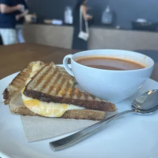 Tomato soup and grilled cheese (bought seperately)