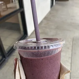 Blueberry protein smoothie with spinach