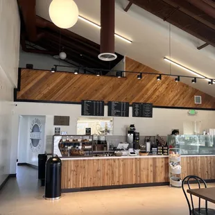 the interior of a coffee shop