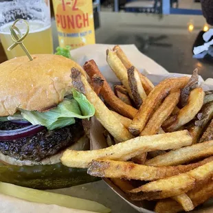 Burger and fries yum