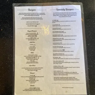 menu