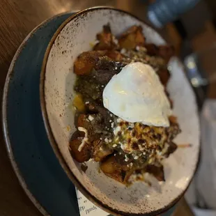 a bowl of food on a table