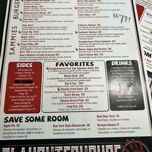 New Menu (back side) for the new Owners and new Name