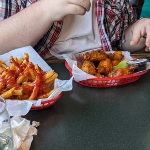 Wings and fries