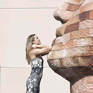 Hale Bob dress / sculpture plaza in Uptown