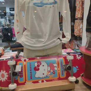 Hello Kitty skateboard that costs $99. Cute.