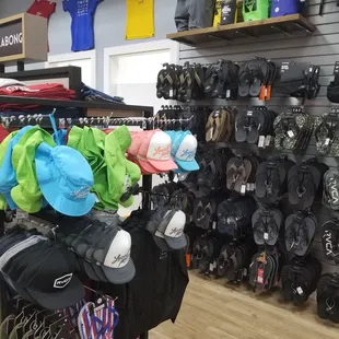 Caps, flip flops, waterproof bags, and more