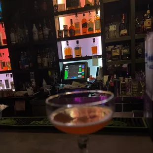 Watermelon martini and the bar
