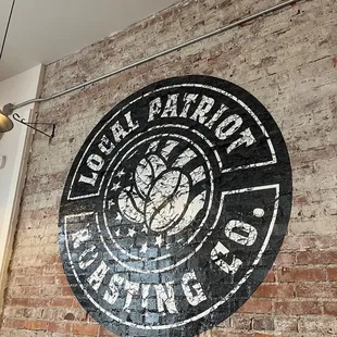 a brick wall in a restaurant