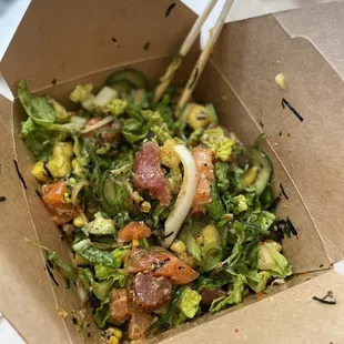 So good. Fish is always fresh and good texture. Avocado no added charge. Love the daily mixed salmon + tuna