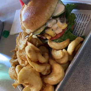 Juicie Brucie and sidewinder fries