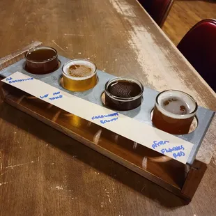a flight of beers