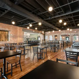 a restaurant with tables and chairs