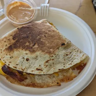Bacon, egg &amp; cheese piadinas