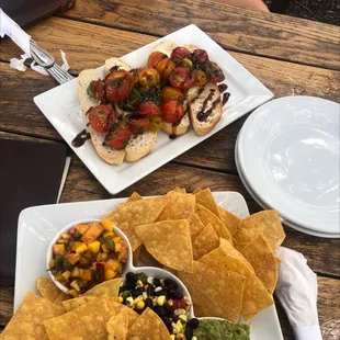 Rustic Bruschetta and Fresh Salsa Plate