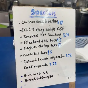 menu
