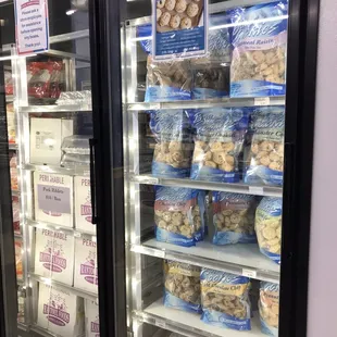a display of frozen food