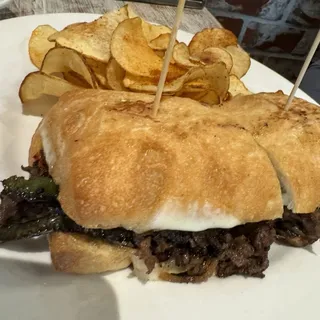 Philly Cheesesteak on Ciabatta