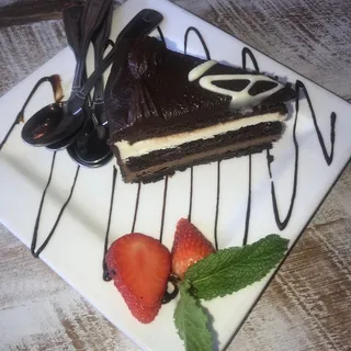 White & Dark Chocolate Mousse Cake