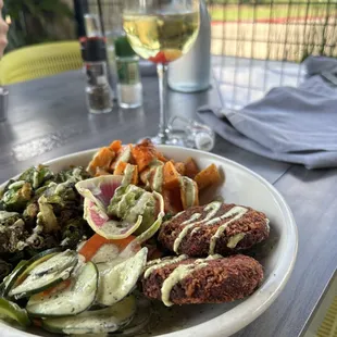 Mediterranean Fusion Bowl with veggie Patties