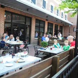 One of two spacious patios