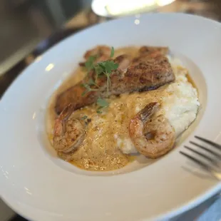 Salmon, shrimp and grits!