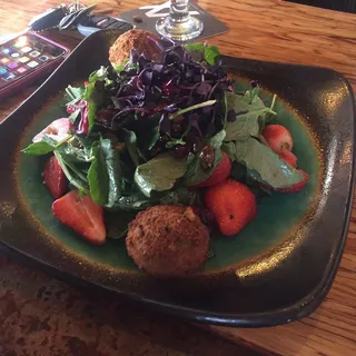 Pecan Crusted Goat Cheese & Strawberry Salad